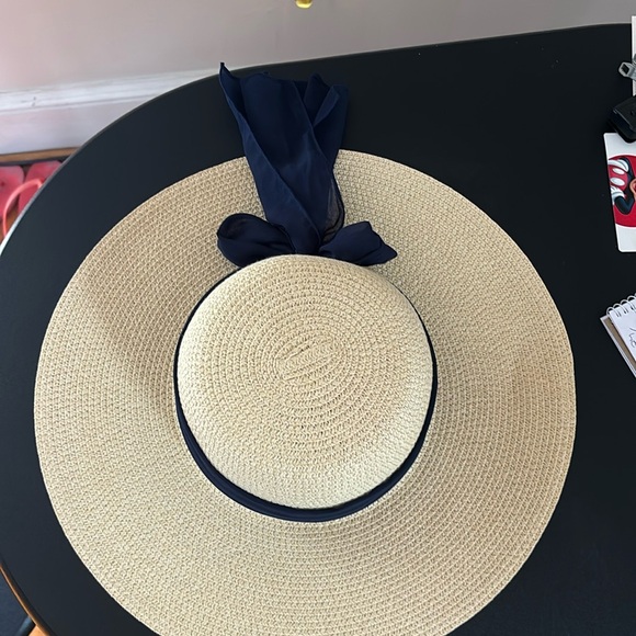 Accessories - New straw hat with navy bought in Santorini. Not worn. Paid 40 euros.